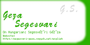 geza segesvari business card